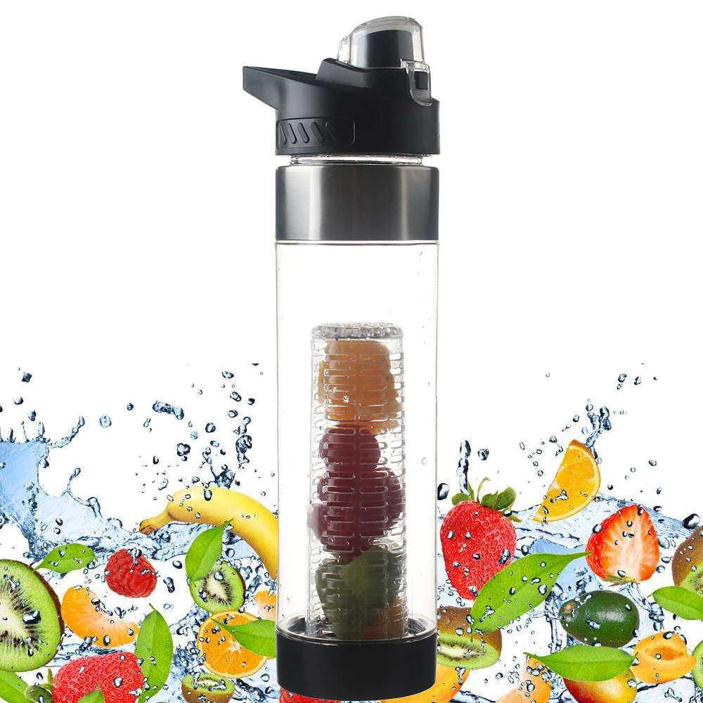 700ml BPA Free Plastic Sports Water Bottle Lemon Juice Fruit Infuser