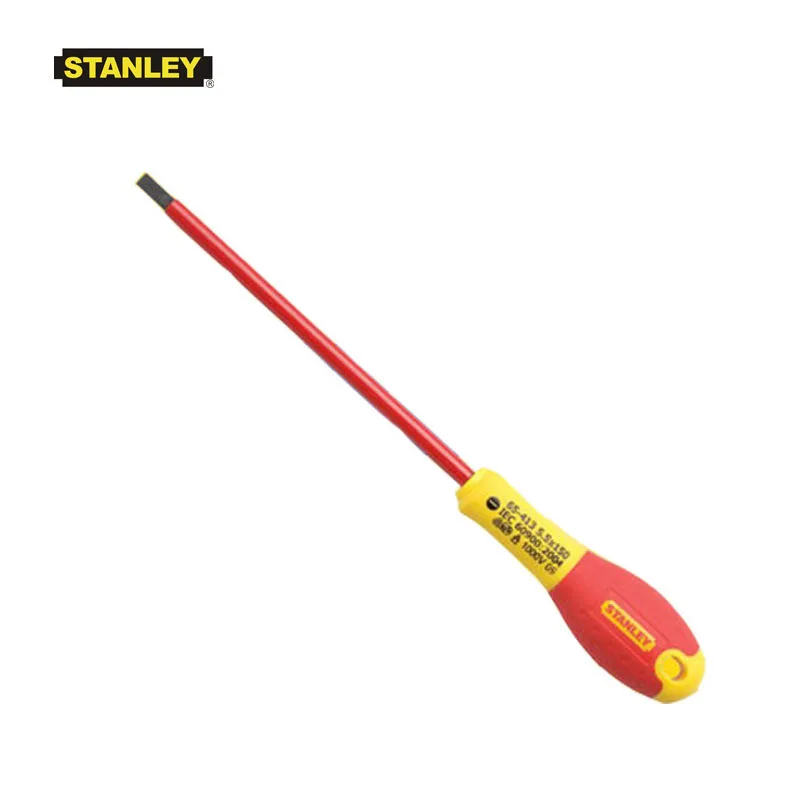 

Stanley Faxmat VDE tested 2.5x50mm,3.5x70mm,4x100mm,5.5x150mm various size slotted 1000v insulated screwdriver red&yellow combo