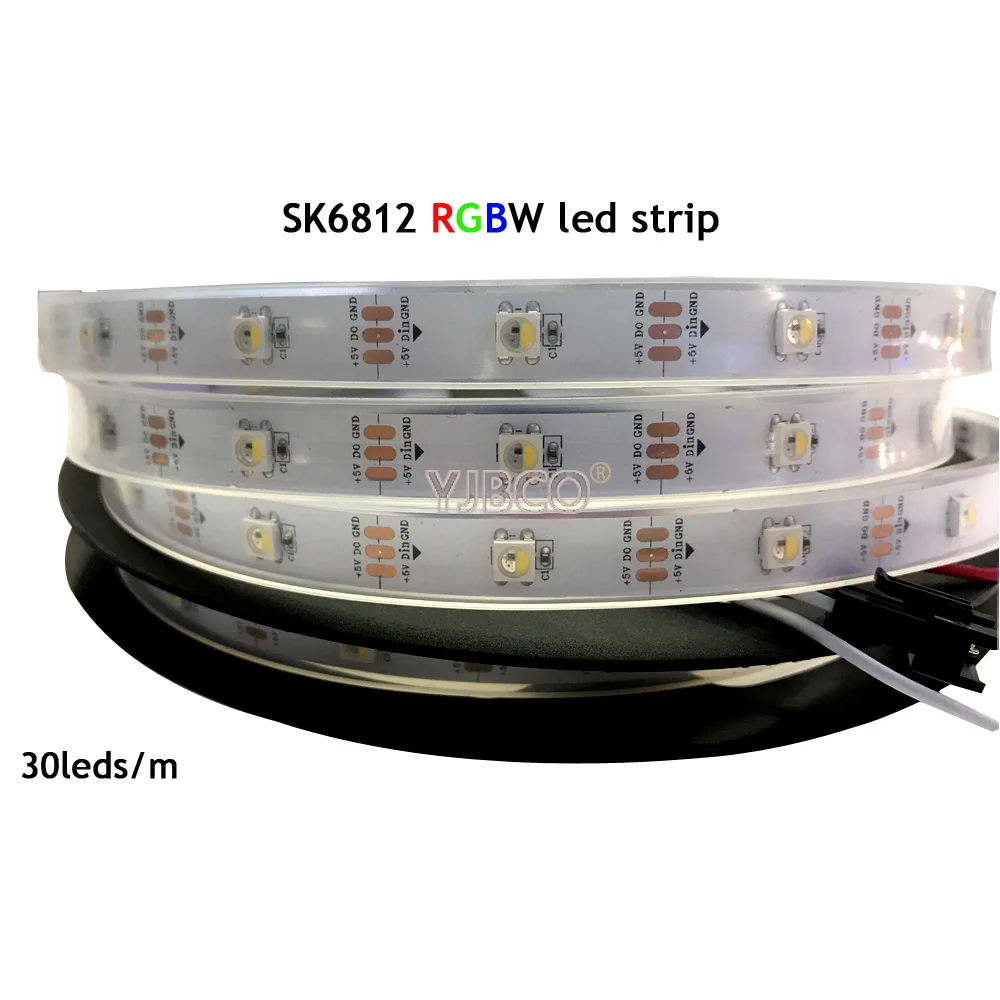 DC5V 1 м/4 м/5 м SK6812 (аналогичный ws2812b) 4 цвета в RGBW + NW/CW/WW светодиодный светильник 30/60/144
