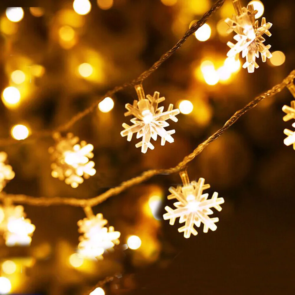 СВЕТОДИОДНАЯ Гирлянда в виде снежинок 10 м 100 светодиодов|10m 100led|garland ledled fairy string lights