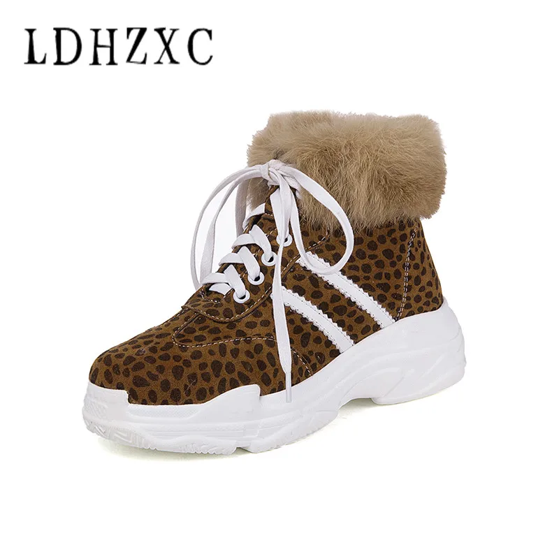 

LDHZXC 2019 Women Boots Fashion Lace Up Round Toe Wedges Heel All Match Lace Up Platform Winter Boots Women Shoes Boots Size 46