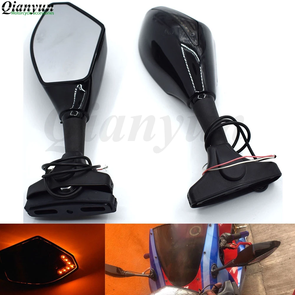 

Universal Motorcycle LED Steering Light Flash Rearview Mirror Side View Mirror For HONDA CBR600RR CBR900RR CBR919RR CBR893RR