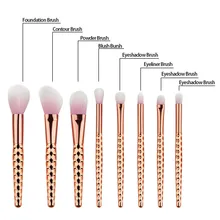 8pcs Honeycomb Makeup Brush Set Pro Foundation Powder Blush Contour Concealer Eyeliner Eyeshadow Eyebrow Lip Brushing Brush Kits