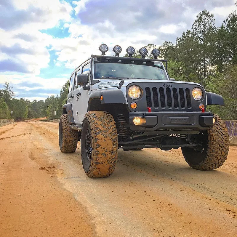 51 Вт 7 дюймов круглый светодиодный светильник 4x4 точечный луч для внедорожника грузовик трактор ATV SUV Вождение авто противотуманная фара черный красный