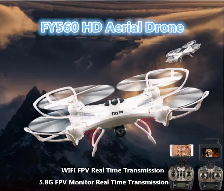 

5.8G FPV monitor/WIFI FPV Remote Control RC drone FY560 2.4G headless one key return 2.0MP camera RC Helicopter Quadcopter UFO