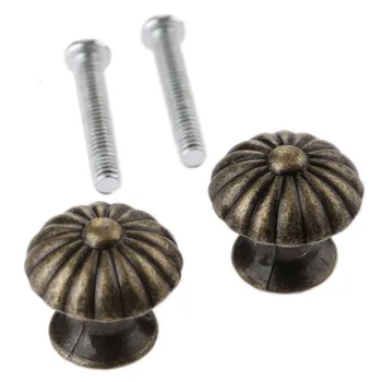 

2Pcs 18x17mm Antique Bronze Furniture Door Pull Knobs Cupboard Drawer Handle for Mini Jewelry Box Cabinet Furniture Fittings