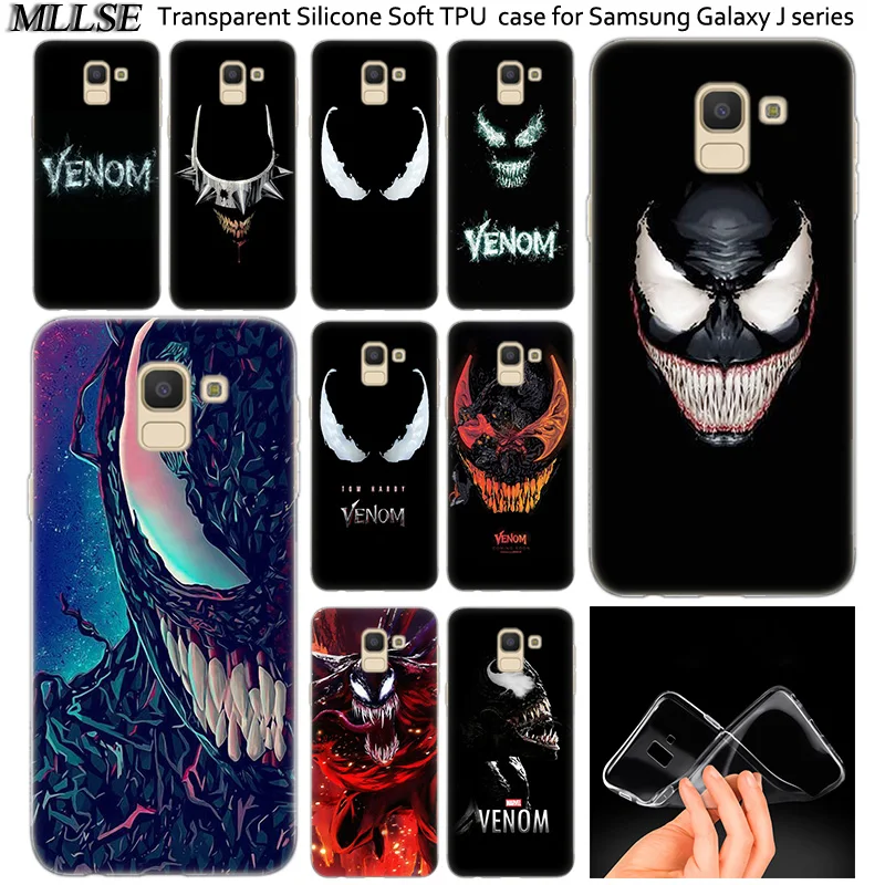 

Hot Marvel Venom Dark Silicone Case For Samsung Galaxy J2Pro J4 J6 J8 2018 J3 J5 J7 2016 2017EU Prime CORE Plus Fashion Cover
