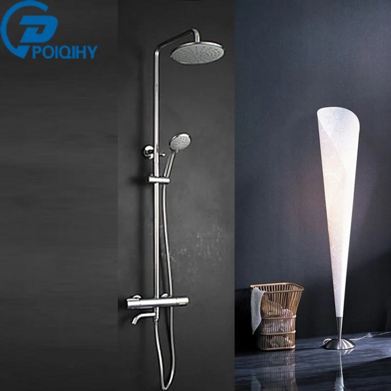 

Dual Handle Bath Tub Wall Mount Bathroom Shower Faucet Shower Mixers with Handshower 3-way sprout Chrome Finish
