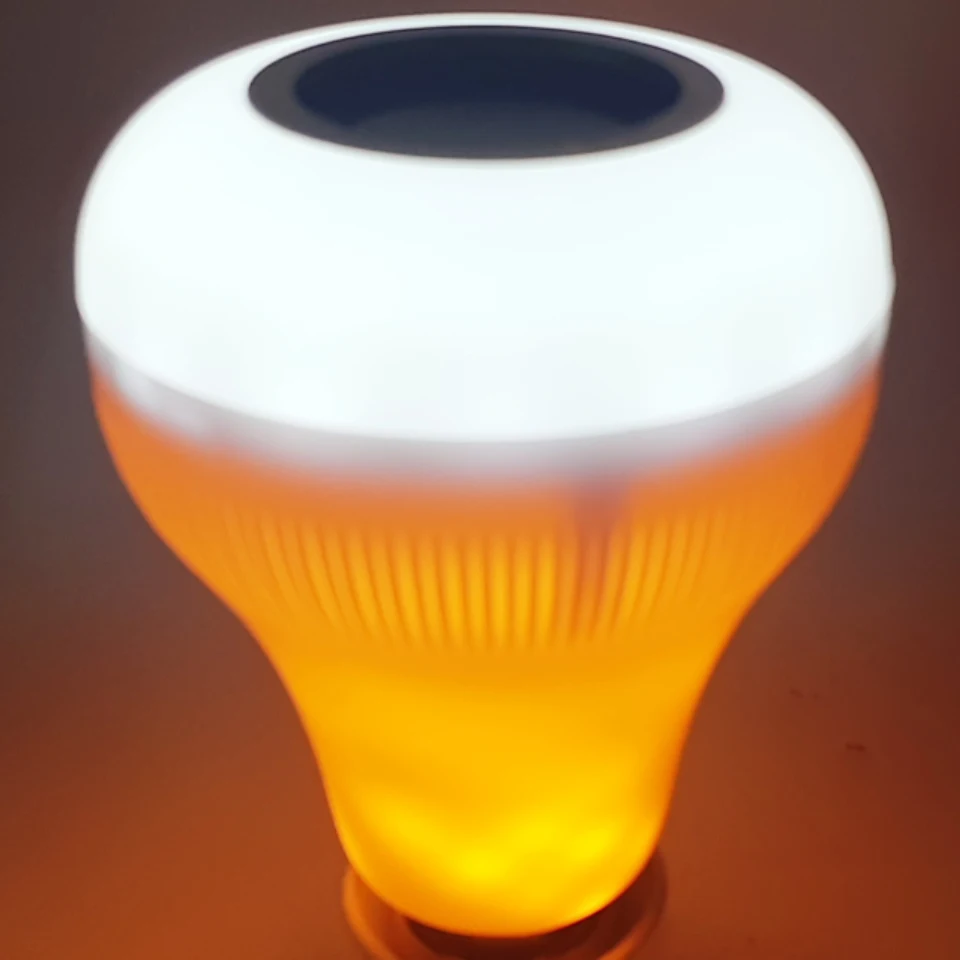 

New E27 Smart RGB RGBW Wireless Bluetooth Speaker Bulb Music Playing with Flame Effect Light LED Bulb Lamp