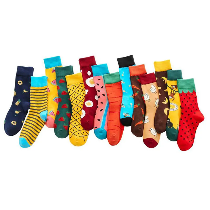 

Howfits Women Men Cartoon Funny Cute Socks Cotton Ankle Streetwear Colorful Fashion Fruits Watermelon Hip Hop Strawberry Carrot