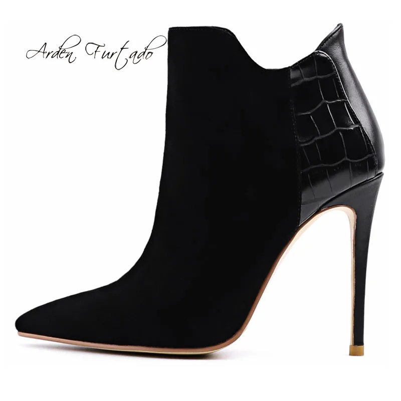 

Arden Furtado Spring And autumn Fashion Women's Shoes Pointed Toe Stilettos Heels Zipper Women's Boots Sexy Elegant ankle boots