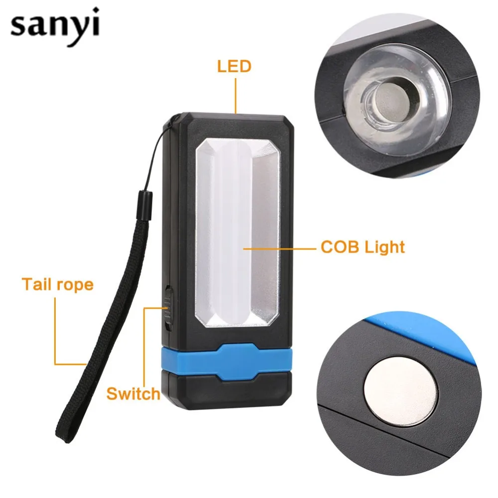 

Ultra Bright Portable Working Flashlight with Magnet Solar Power/USB Rechargeable 2 Modes COB LED Emergency Working Camping Lamp