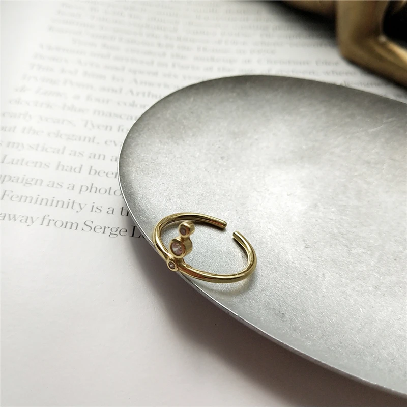 Автоклав 925 пробы Серебряное кольцо из циркона золотые модные temerament матч указательный палец регулируемые кольца для женские украшения из циркона R4