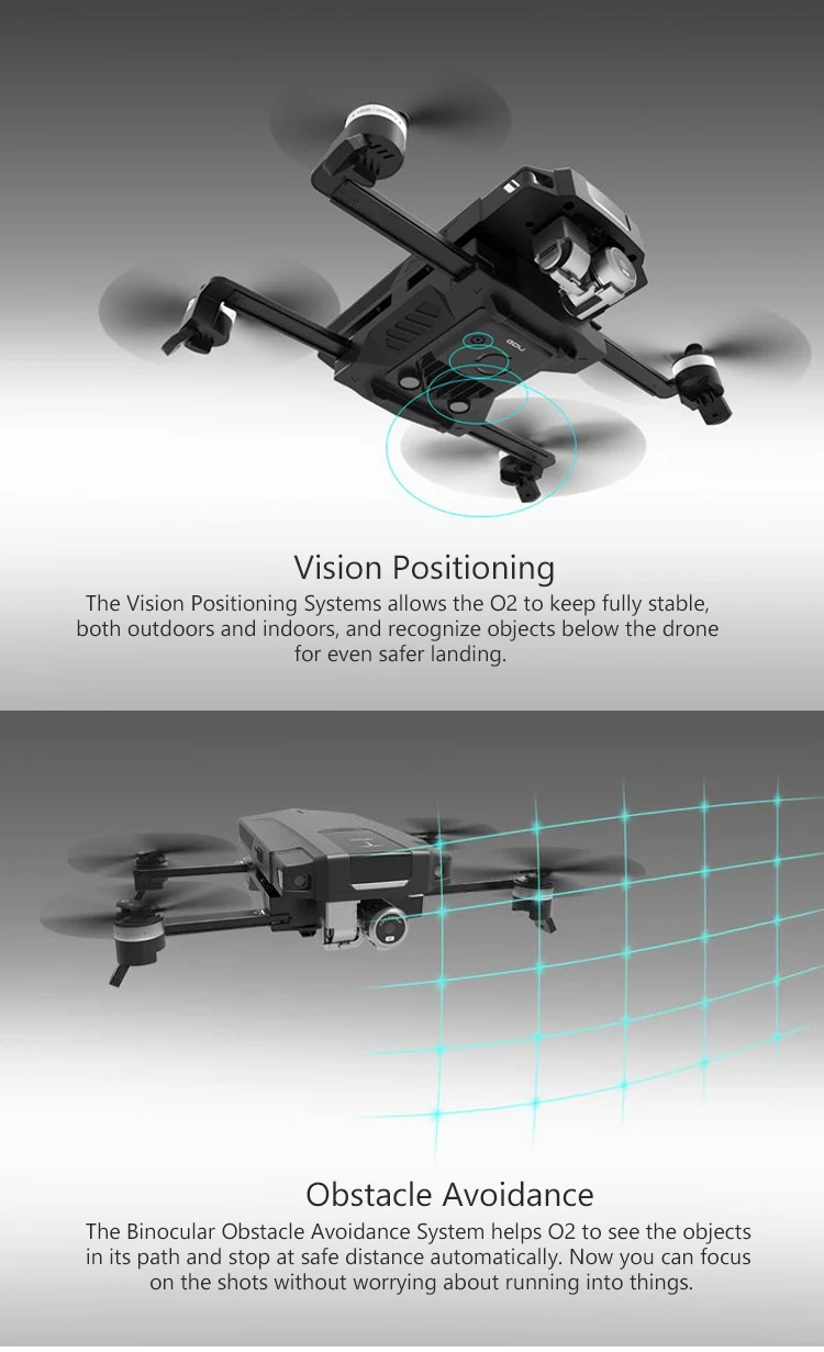 Фирменная Новинка ГДУ O2 Дрон Wifi FPV с 3-Axis Gimbal 4K Камера обходом препятствий Дрон Квадрокоптер с дистанционным управлением