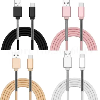 

1m 3ft Anti-Fraying Spring Metal type c usb cable cord charger for samsung s8 s9 s9 plus for LG G5