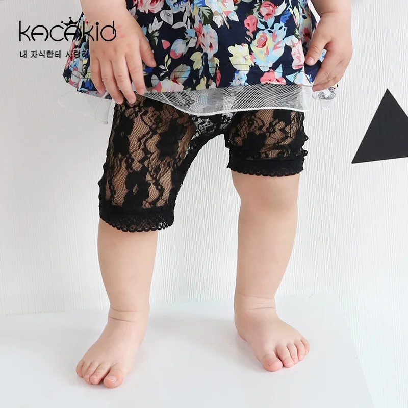 Kacakid/летние милые кружевные шорты для девочек детские леггинсы модные полые сетчатые шорты, штаны шорты с дизайном «Принцесса» - Цвет: 100
