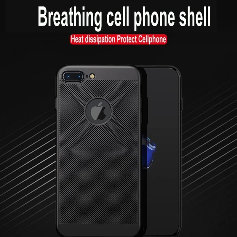 Portefeuille For iPhone 7 Plus Case Breathable Heat Dissipation Mesh Hard Back Phone Case Cover For iPhone 8 X 6 6S 5 5S SE Capa (2)
