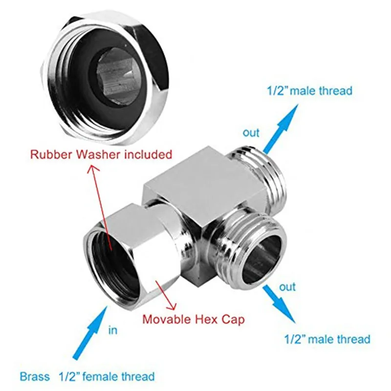 conector adaptador de forma de t de