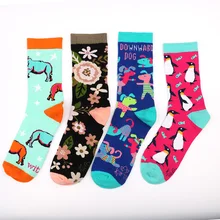 Модные счастливые носки, хлопковые мягкие носки, Красивые забавные носки для мужчин, женщин, девушек, художественные носки