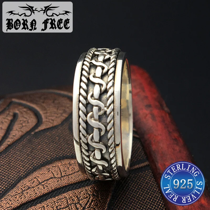 925 sterling silver twisted shape ring jewelry men gothic anillo hombre retro antique trendy lovers rings 2018 | Украшения и