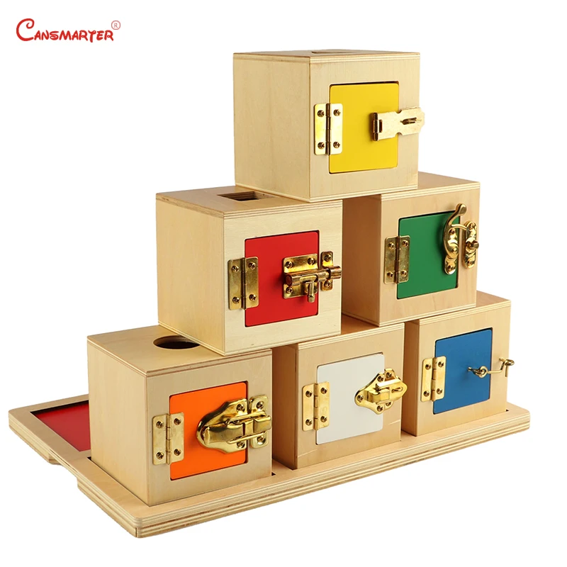 6 Lock Box Exercises Toys Game Home Daily Life Training Wooden Toys Metal Locks School Montessori Educational Materials PR103-3 6 Lock Box Exercises Toys Game Home Daily Life Training Wooden Toys Metal Locks School Montessori Educational Materials PR103-3