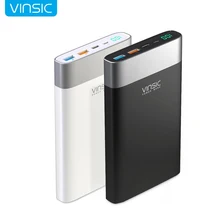 Vinsic 20000mAh Power Bank Quick Charge 3.0 Two-way Quick Charge Type-C Three USB Battery Charger for iPhone 7 Xiaomi mi5 Redmi