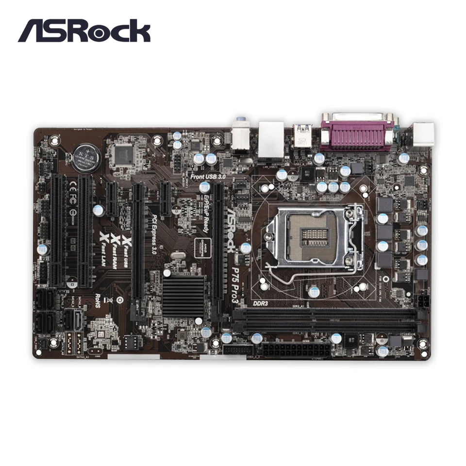 Asrock P75 Pro3 Desktop Motherboard B75 Socket LGA 1155 i3 i5 i7 DDR3 16G USB3.0 ATX