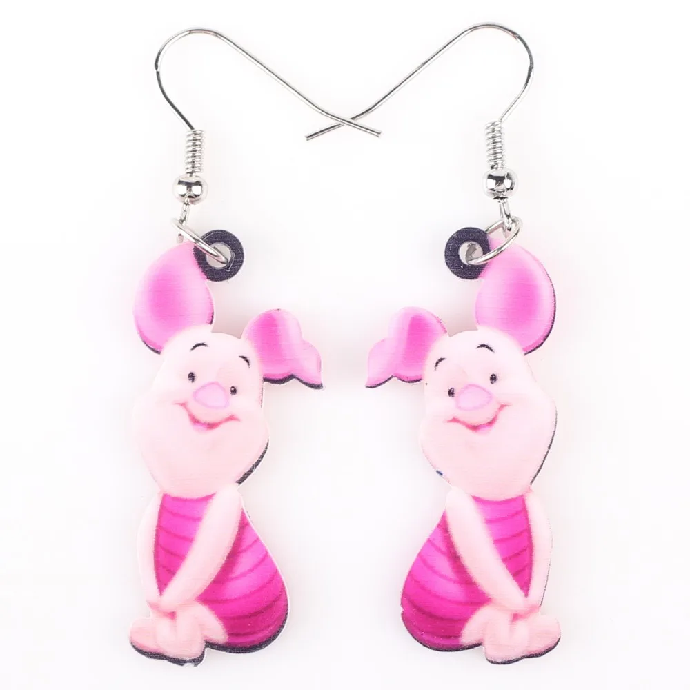 Ws0987 Dongmanli Cute Pink Pig Cartoon Expression Stud Earrings Newei Long Drop Brand Lovely Pig Earrings Acrylic New Jewelry S Women Cartoon Children Piglet