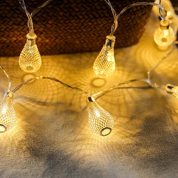 

Geometric Water Droplets Lantern Battery String Lights Luminaria 10m LED Decoration For Christmas Garland On The Window New Year