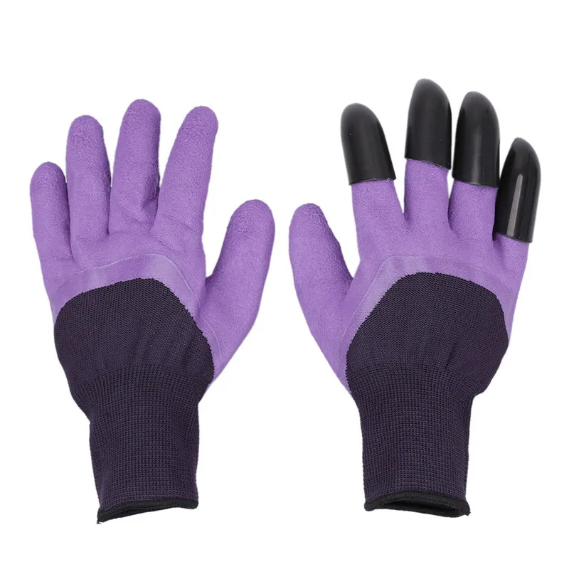 1 Pair Garden Gloves 4 ABS Plastic Garden Genie Rubber Gloves With Claws Quick Easy to Dig and Plant For Digging Planting - Цвет: D