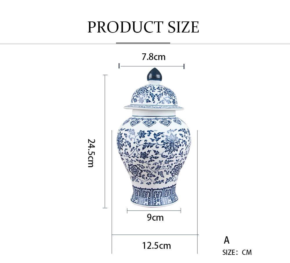 Античный Фарфор Jingdezhen синий и белый общий бак банки для чая банки для хранения