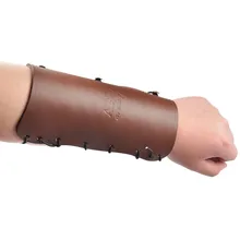 Охотничья коричневая коровья кожа подлокотник Longbow Кожа Защита руки крюк и петля для стрельбы и стрельбы из лука аксессуар