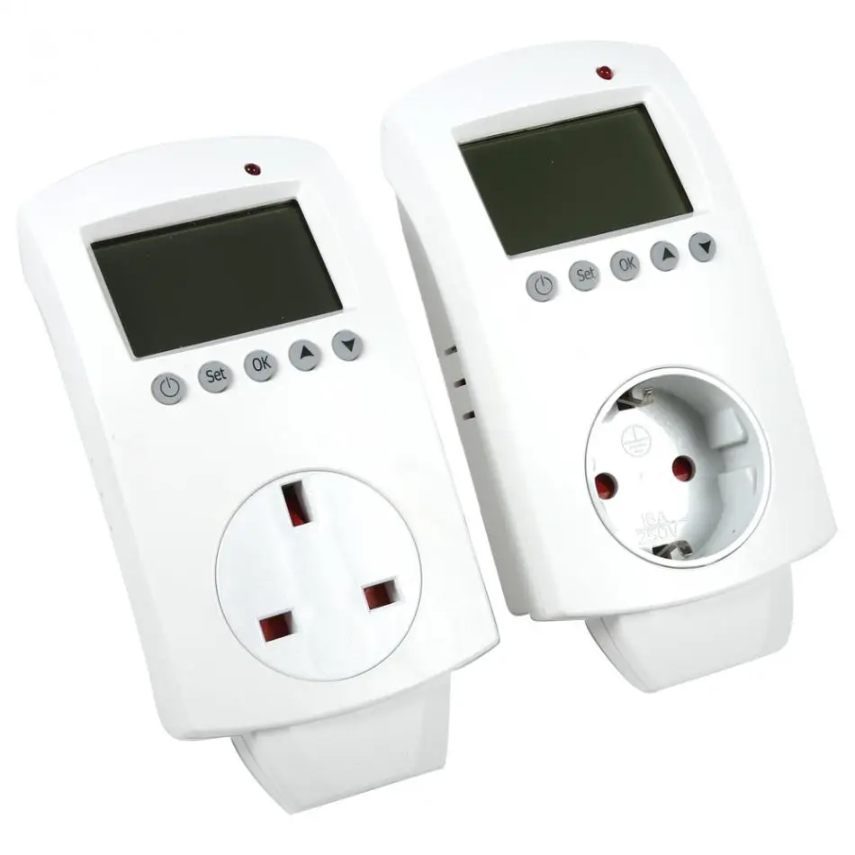 

Programmable Outlet Thermostat Temperature Controller Plug In Thermostat Outlet Controlling Air Conditioner Thermoregulator Tool