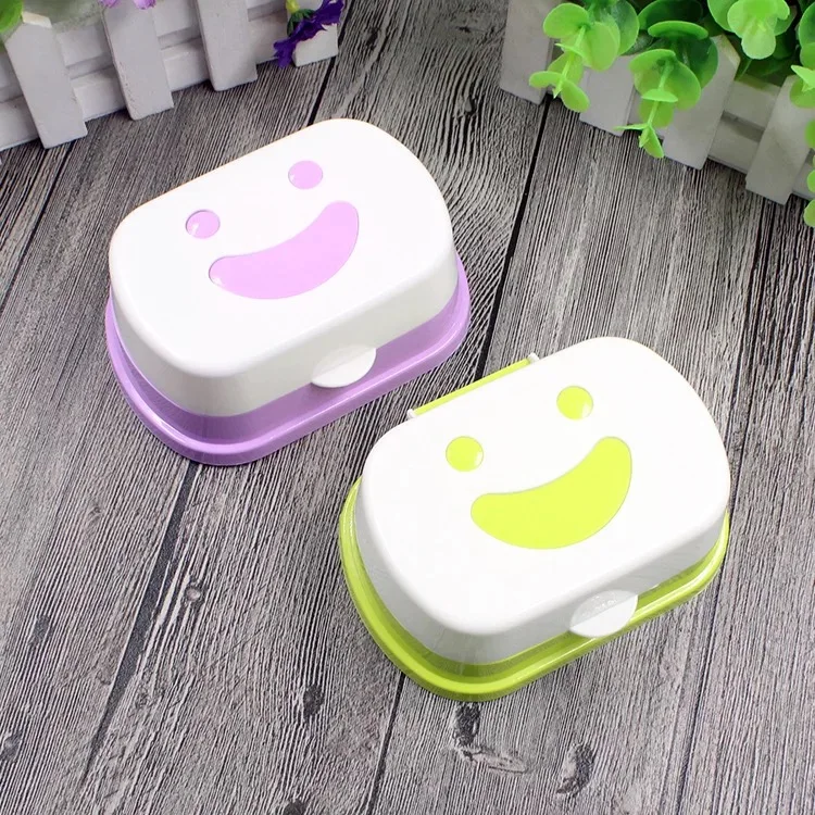 Portable Plastic Shower Soap Holder Container Soap Dish Box Bathroom Storage