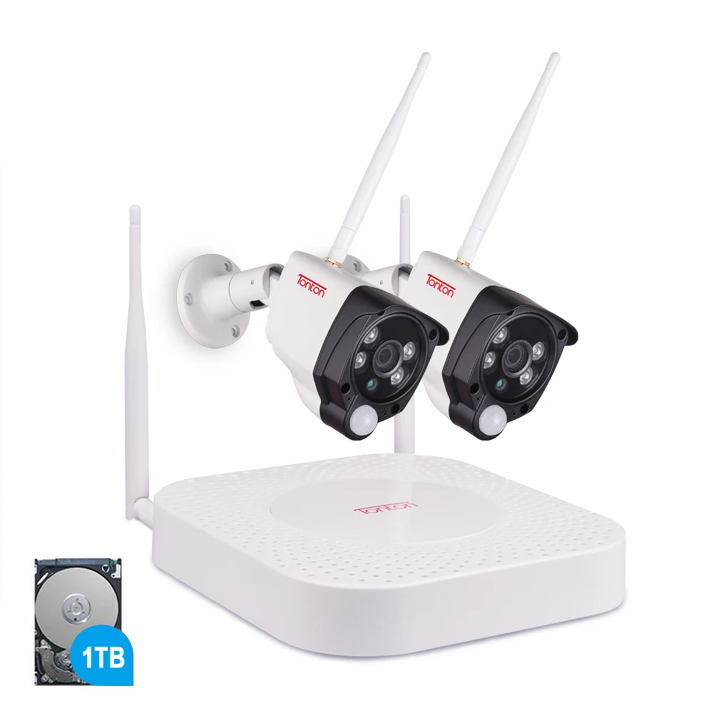 Tonton 1080P Беспроводной NVR комплект CCTV системы 2MP 4CH HD Открытый ИК ночного видения IP Wifi