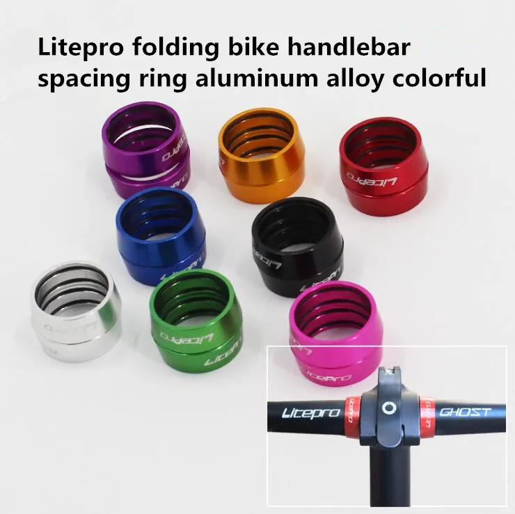 

Litepro handlebars straight handle bar stop collar spacing ring 25.4mm handlebar aluminum alloy spacing-rings folding bike