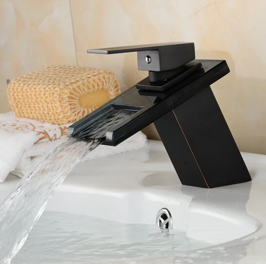 Oil Rubbed Bronze Waterfall Modern Bathroom Sink Faucet Volvey Black Oil Rubbed Bronze Waterfall Modern Bathroom Sink Faucet Volvey Black Basin Mixer Gl Water