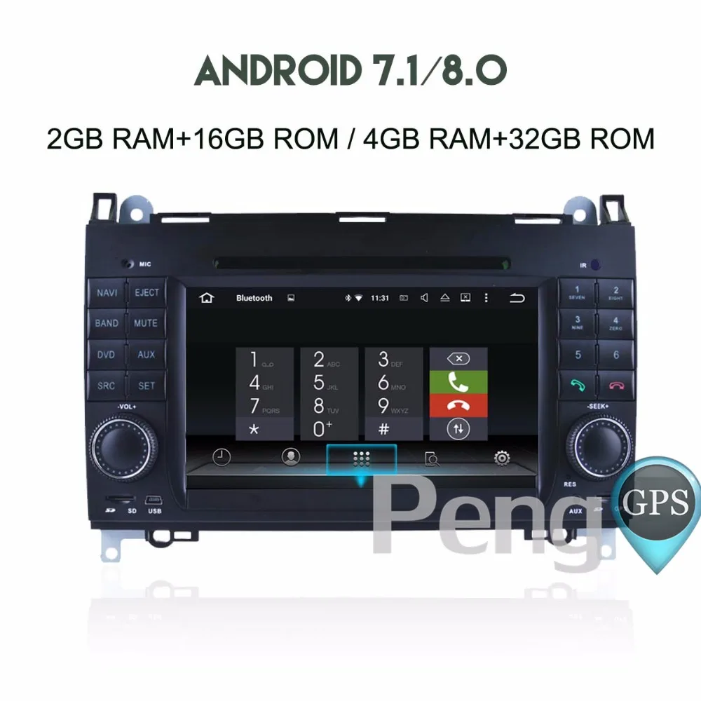 Top 7" Octa Core CD DVD Player 2 Din Stereo Android 8.0 Car Radio for Bnez A-class W135 B-class W245 Viano/Vito Sprinter VW Crafter 5