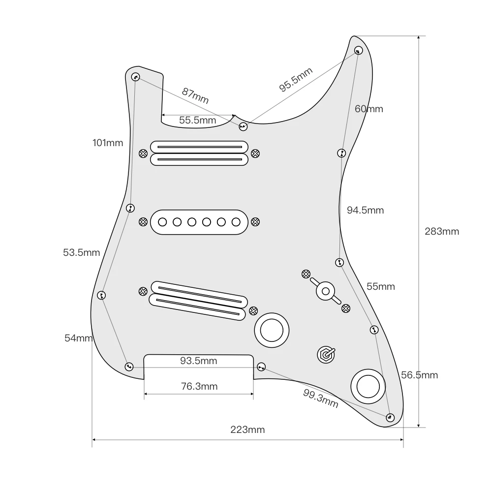 OriPure алюминиевая металлическая Проводная гитарная накладка sss 11 отверстий с Alnico 5 пикапов на запчасти для электрической гитары