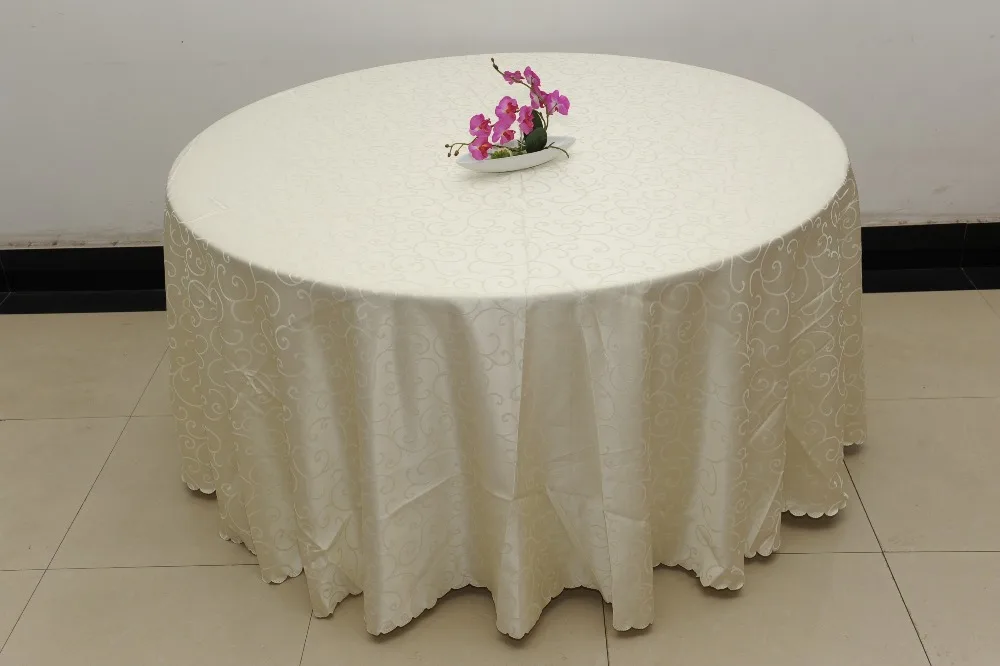 Скатерть белого цвета, жаккардовое покрытие стола для свадьбы, отеля, обеденного зала, льняное украшение,, дамасский узор