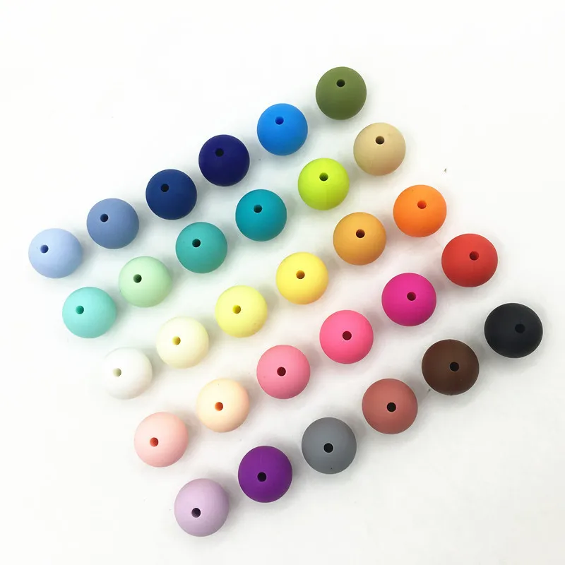 NEW! DIY 500PCS/lot Silicone Beads Necklace Supply Wholesale bulk 15mm