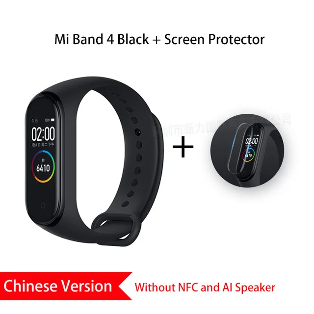 Presale глобальная версия Xiaomi mi Band 4 Smart mi band 4 браслет сердечного ритма фитнес Bluetooth 5,0 135 мАч цветной экран - Цвет: CN Add Film-