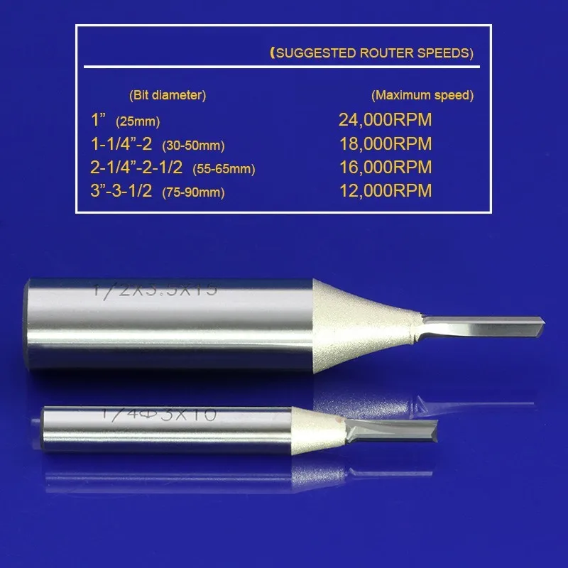

5383 1PCS 1/2(12.7)*4.5*15MM TCT double-edged straight sword alloy milling cutter for engraving machine Woodworking slotted