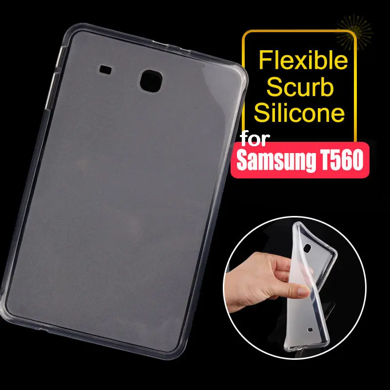 

Tablet Case for Samsung Galaxy Tab E 9.6 inch T560 T561 TPU Silicone Soft Fashion Clear Gray Protective Back Bottom Cover Funda