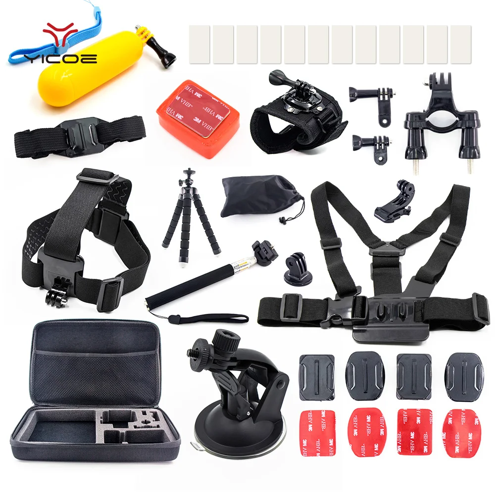 

for Gopro hero 6 5 4 3 Accessories kit Go pro Session SJCAM SJ4000 Xiaomi yi 4k Mijia Action Sport Camera Tripod Selfie Stick