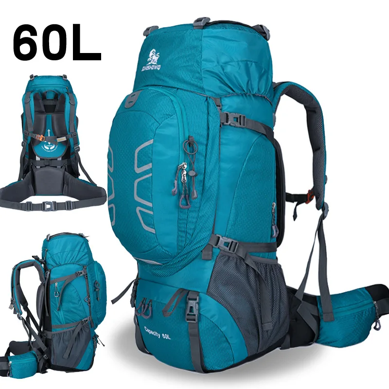 

60L hiking bag travel camping bags nylon durable backpacks multifunctional bag water-resistant high capacity outdoor bags