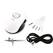 Портативный Аэрограф, набор, маленький распылитель, насос, ручка, набор, воздушный компрессор, набор, художественная краска, сделай сам, краска для ногтей с 5 чистящими щетками