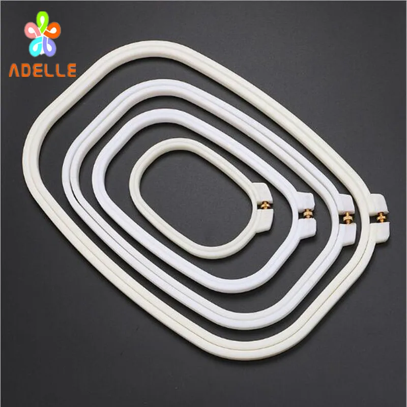 

High quality Embroidery Adjustable Hoop Frame ABS plastic White Cross Stitch Needle craft DIY photo frame free shipping 4 sizes