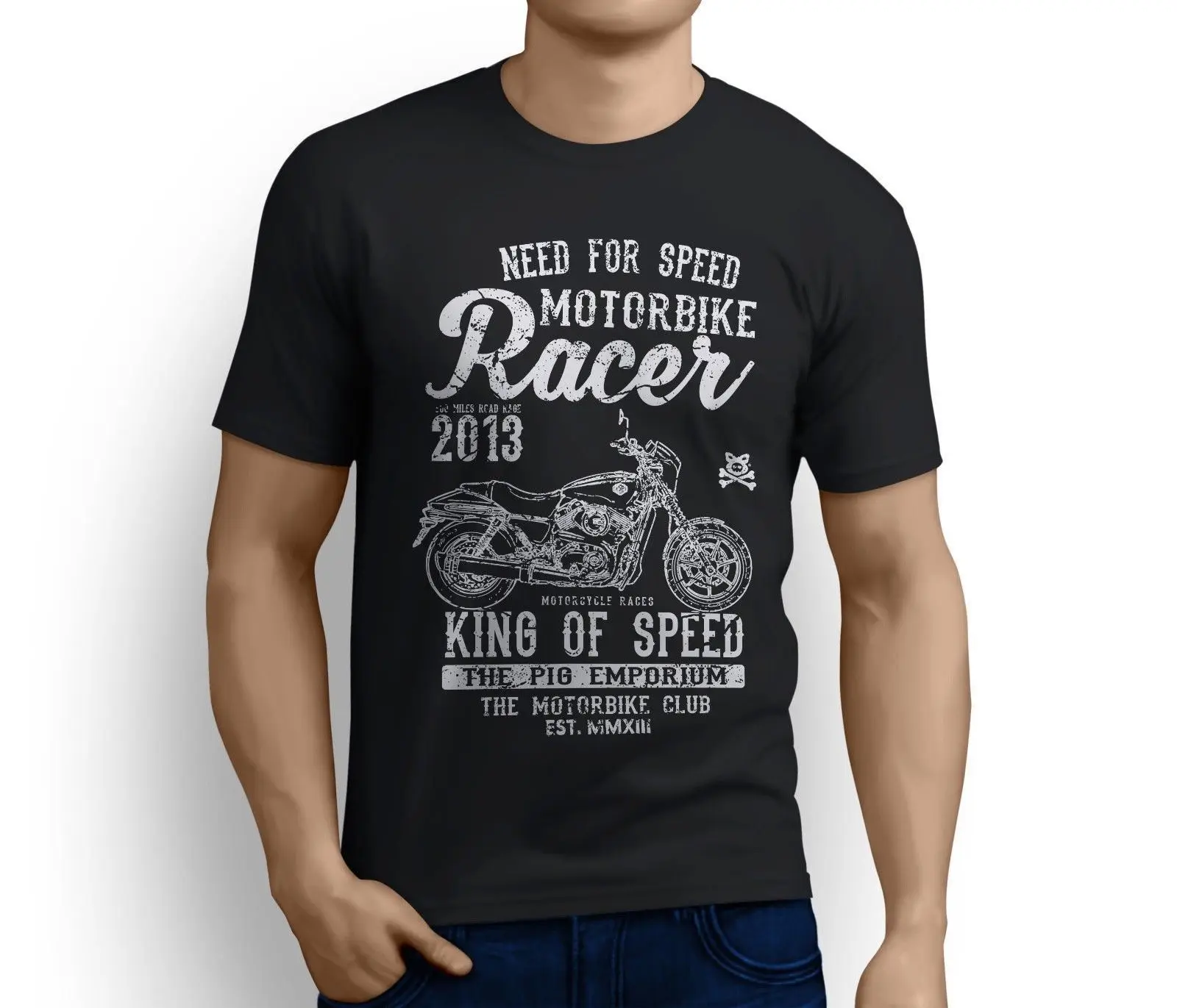 Повседневные хлопковые футболки King Of Speed American Motorbike Street 500 топы высокого качества