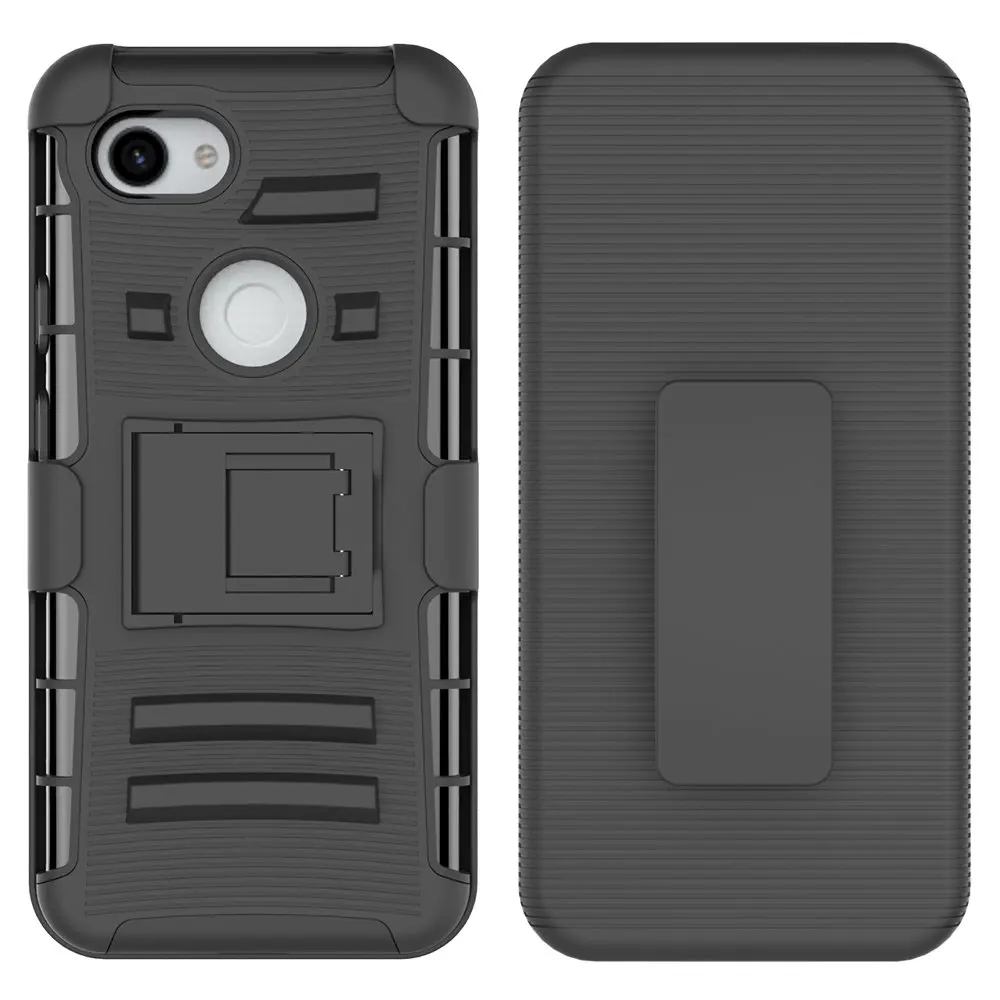 

Holster Case Belt Clip Rubberized Grip Slim Fit Protective Cover Kickstand Combo Shell Holder For GOOGLE Pixel 3A/PIAXEL 3A XL